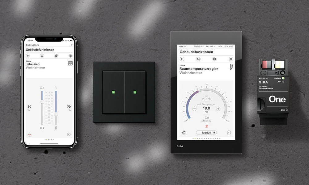Smartphone und Steuerungseinheit für Heizungs- oder Lichtsystem 